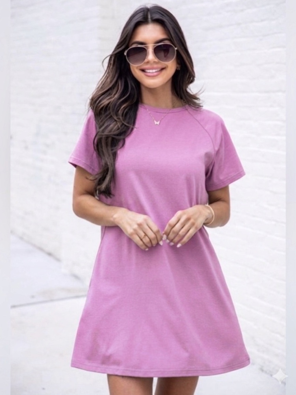 💃 🩷 NWOT Pink Lily - A Simple Moment Pink T-Shirt Dress 🩷 💃